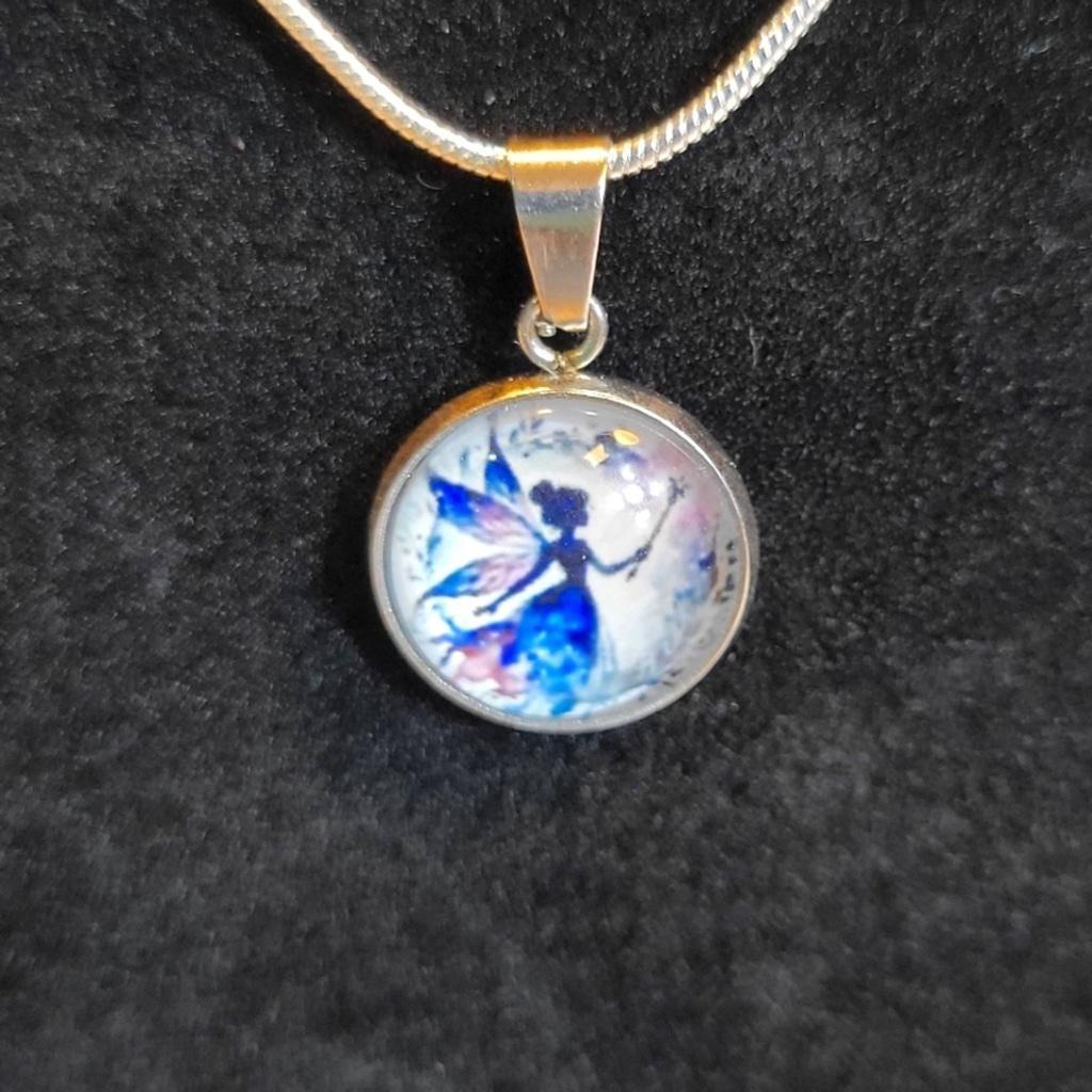Hand crafted Fairy pendant necklace on 925 Sterling Silver chain