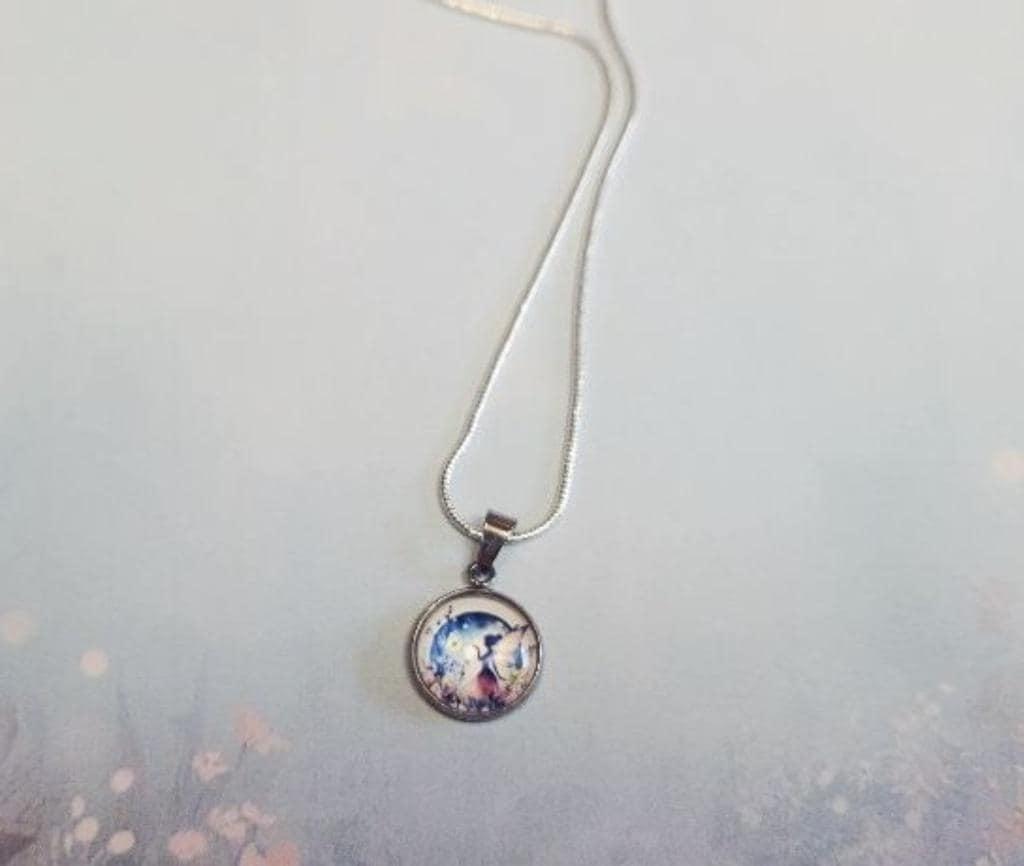 Hand crafted Fairy pendant necklace on 925 Sterling Silver chain