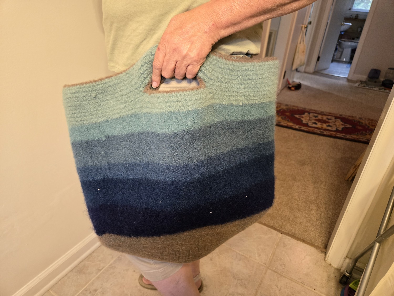 Knitted, Felted handbag.