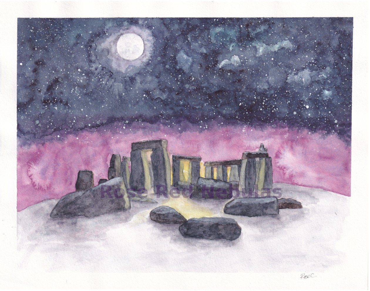 Winter Solstice Gateway - Watercolor Original Painting