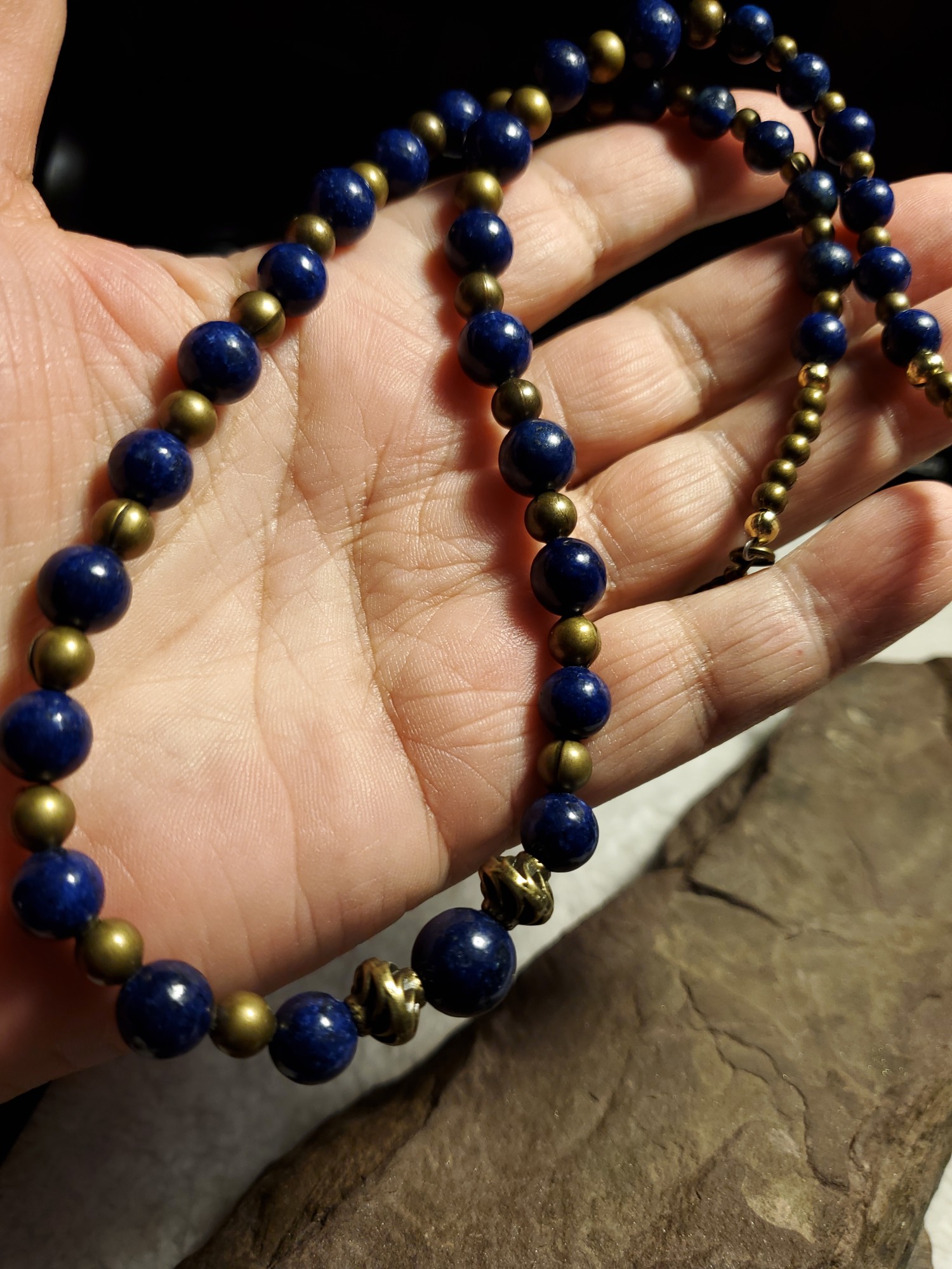 Lapis Lazuli in Bronze Necklace