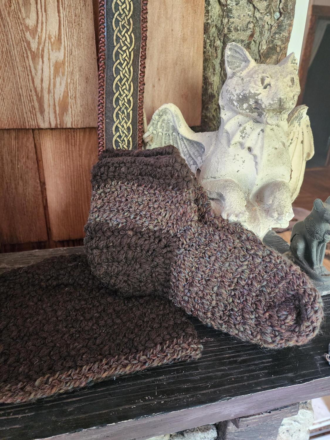 Viking, Norse, Anglo Saxon, ready to wear Nalbinding socks in handspun wool, Oslo stitch