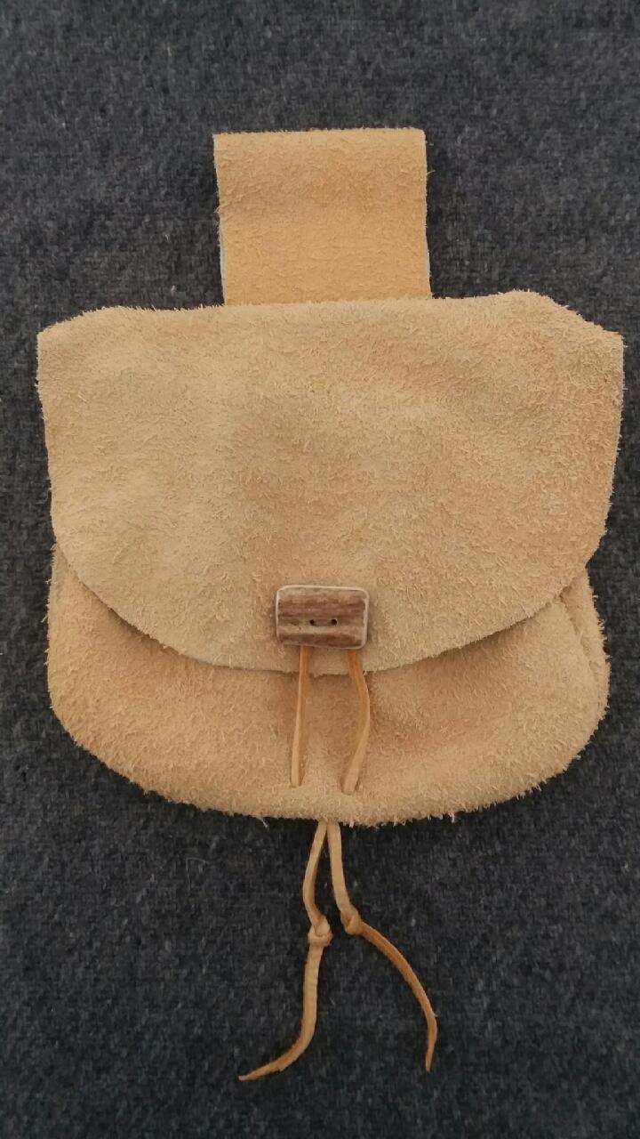 Bison leather belt pouch