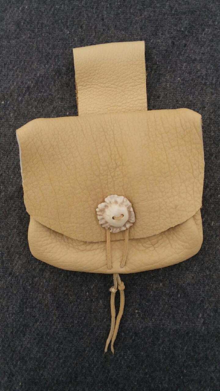 Bison leather belt pouch