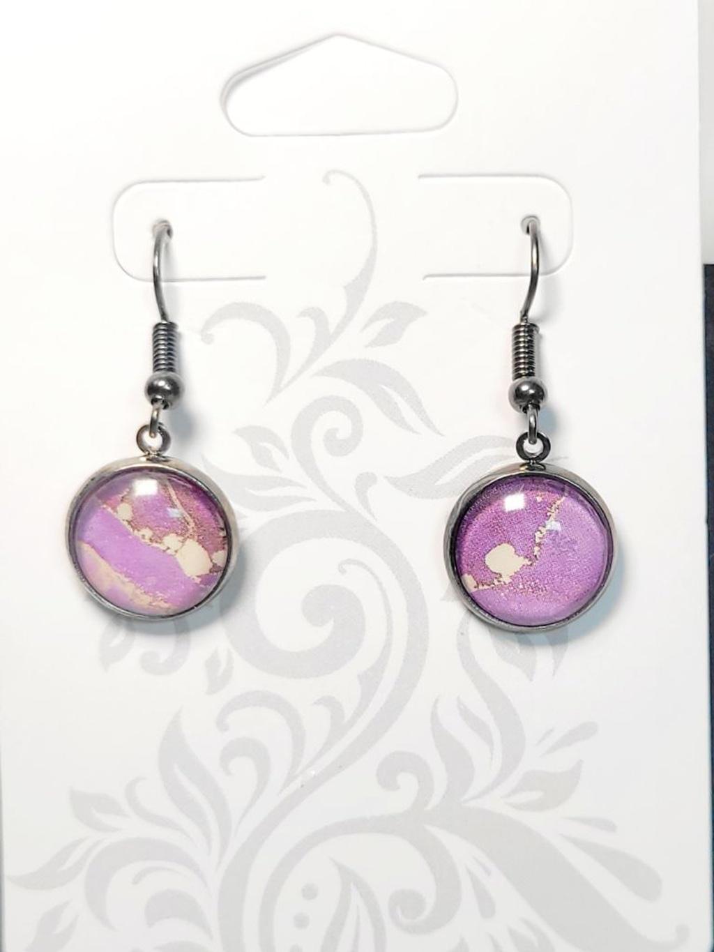 Artisan marbled dangle drop earrings