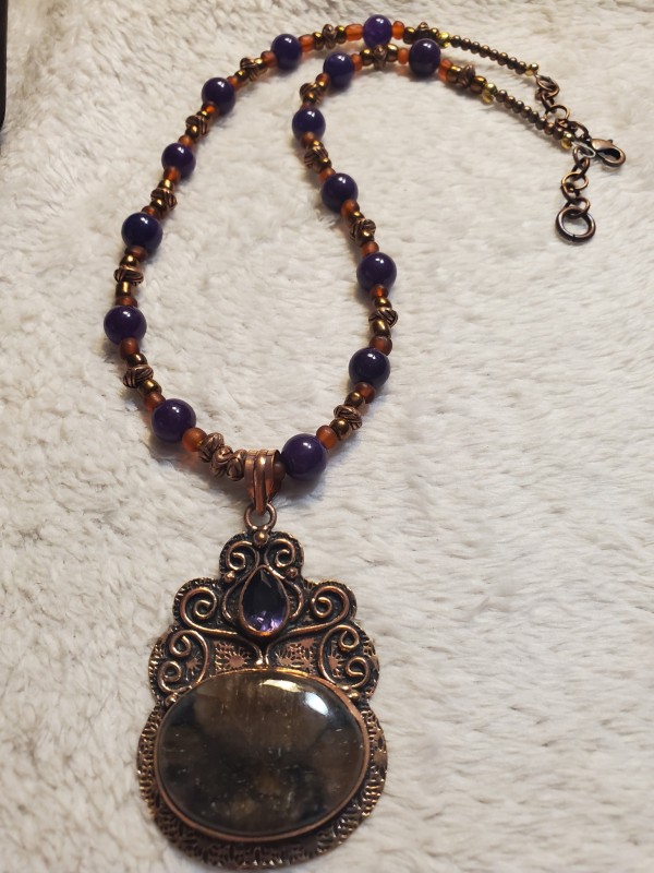 Amethyst Agate Copper Necklace