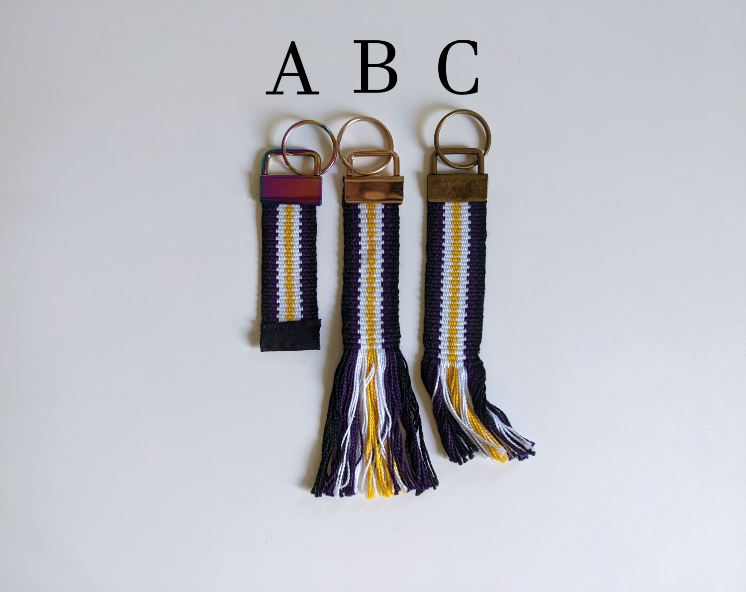 Handwoven Non-Binary Pride Keychain