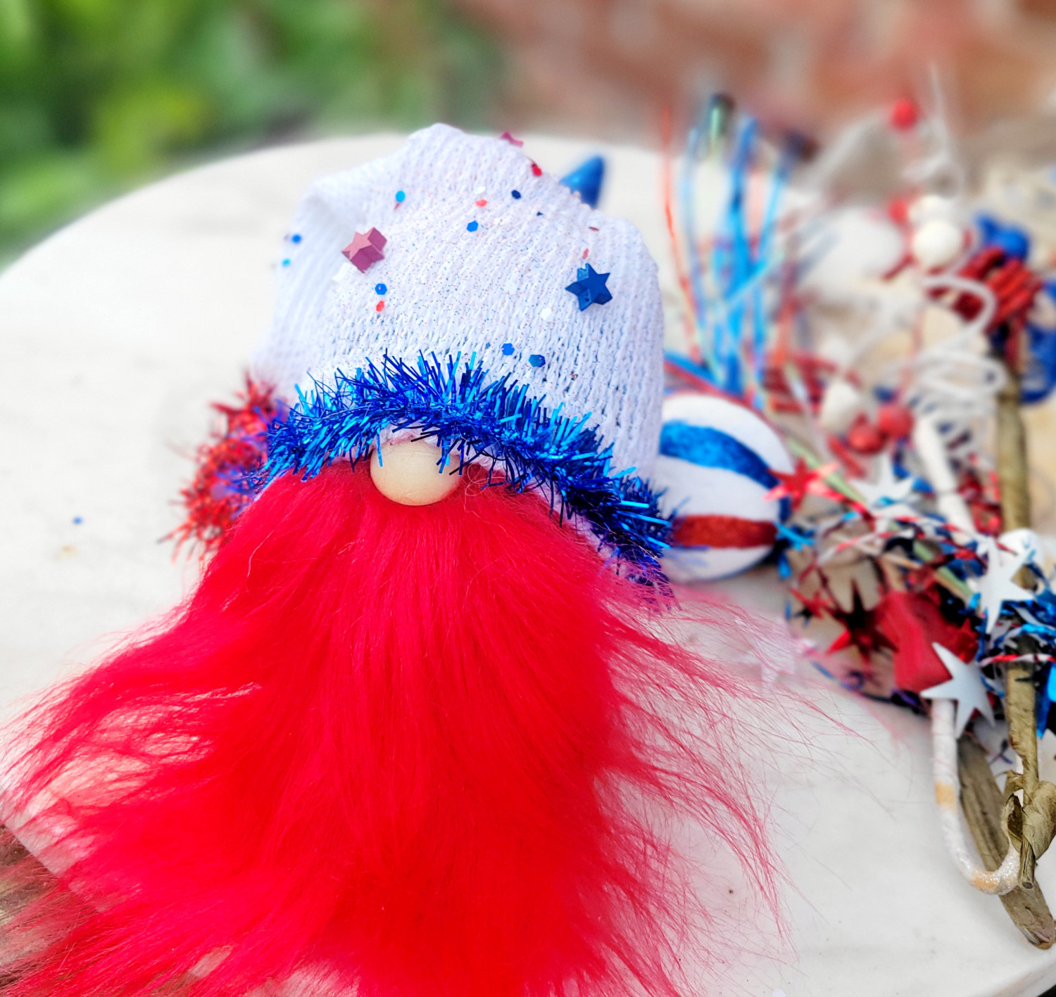 4th Of July,Patriotic, Independence Day, 6" Gnome Decor, Hand Crafted
