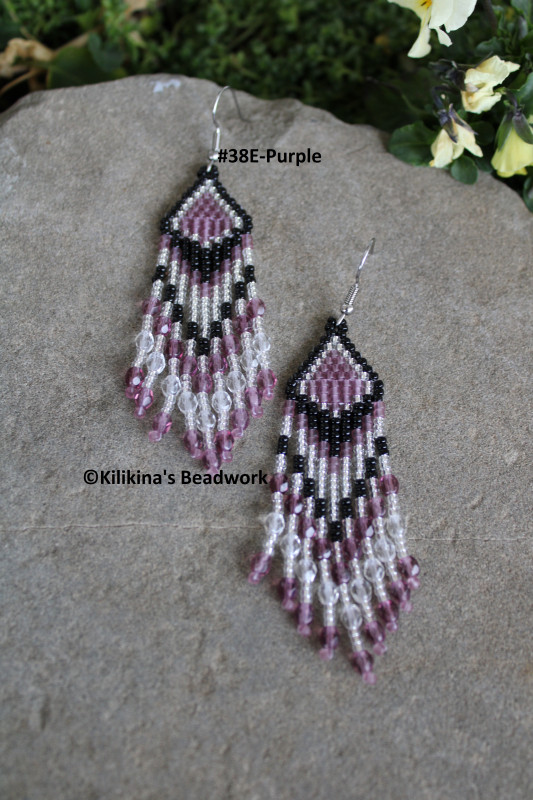 Loop Earrings - Dangle Earrings - Native American Style Earrings - Beaded Loop Earrings - Made by Kilikina