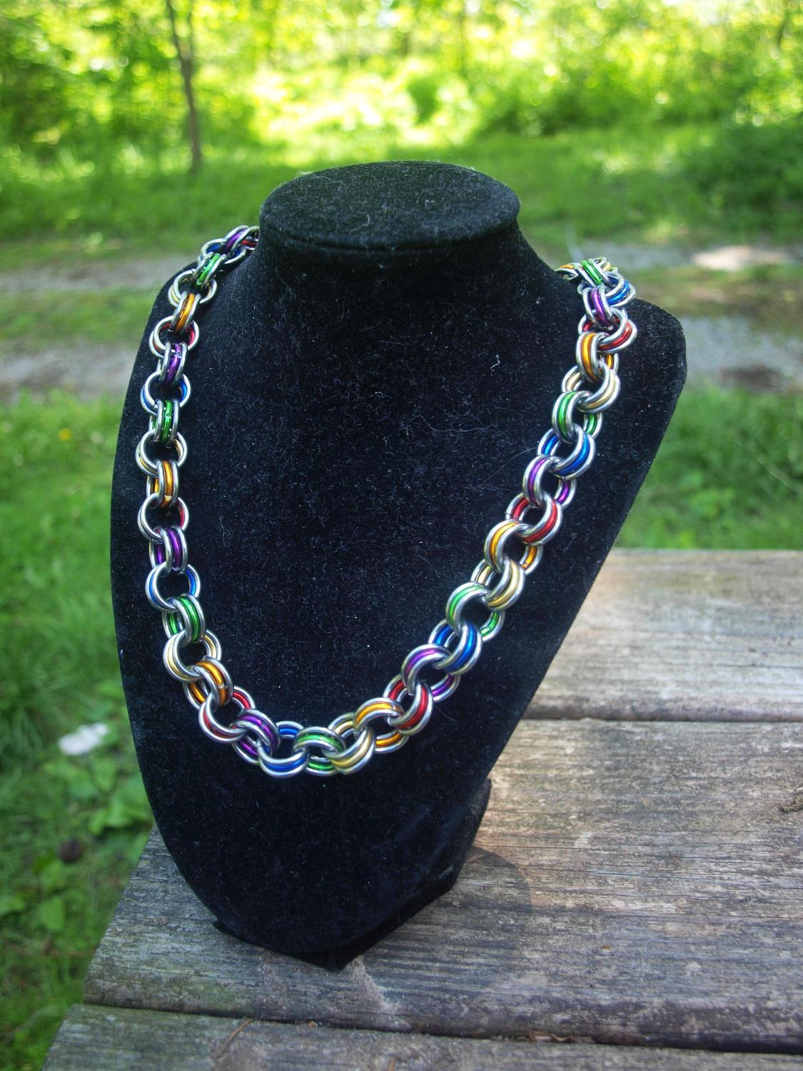 Steel Chain Rainbow (Pride) Necklace