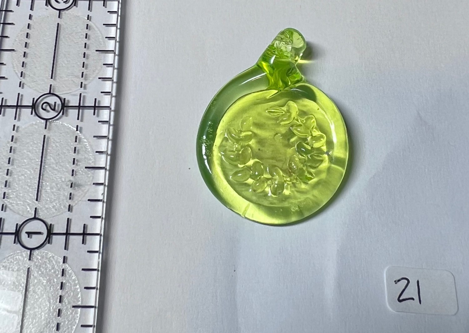 Uranium Glass Laurel Pendant