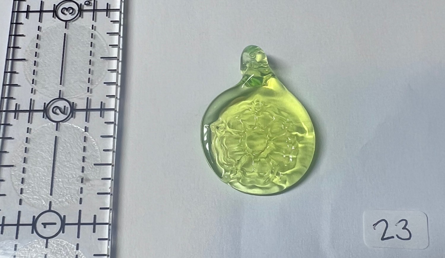 Uranium Glass Rose Pendant