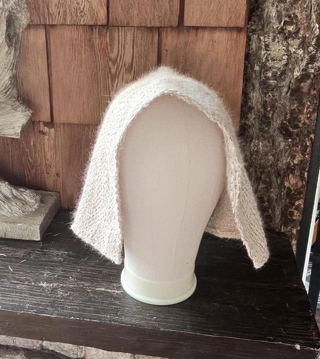 Mongolian, Cossack, Norse, Viking  style wool, linen and silk coif, hat handspun, and Handwoven.