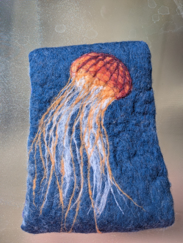 Jellyfish Extra Wide Felted Wool Hot Pad