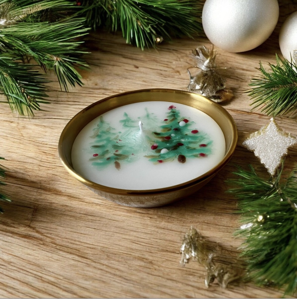 LunarisLuxe Art-Inspired Christmas Candles