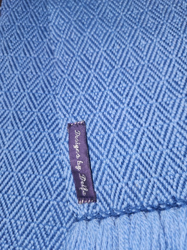 Two-tone blue Scarf 100% wool Diamond Twill