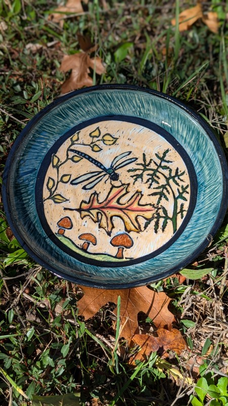 Autumn Sgraffito plate