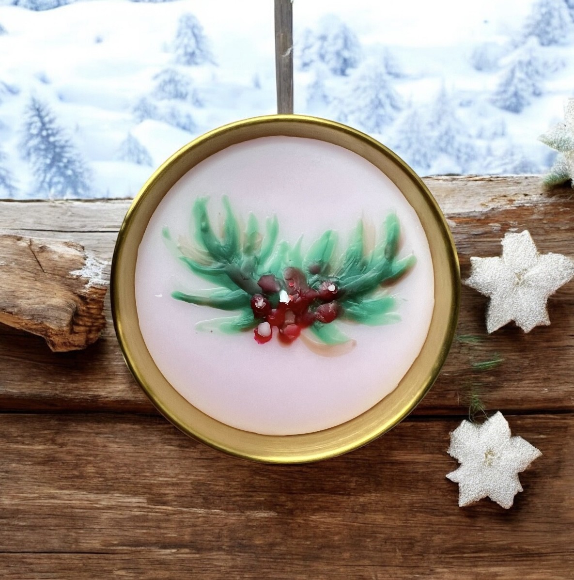 LunarisLuxe Art-Inspired Christmas Candles