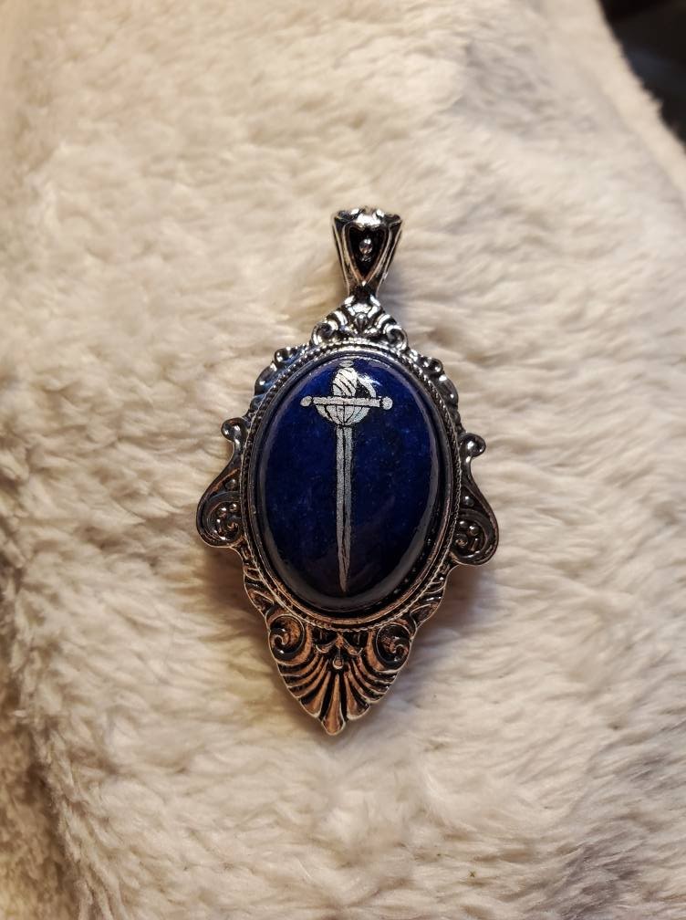 Silver Rapier Lapis Lazuli Pendant