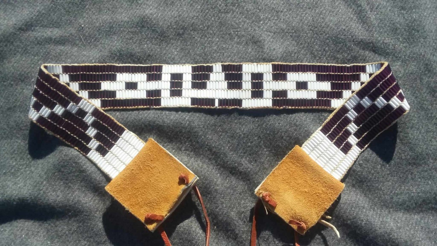 Handmade wampum belt strap beadwork
