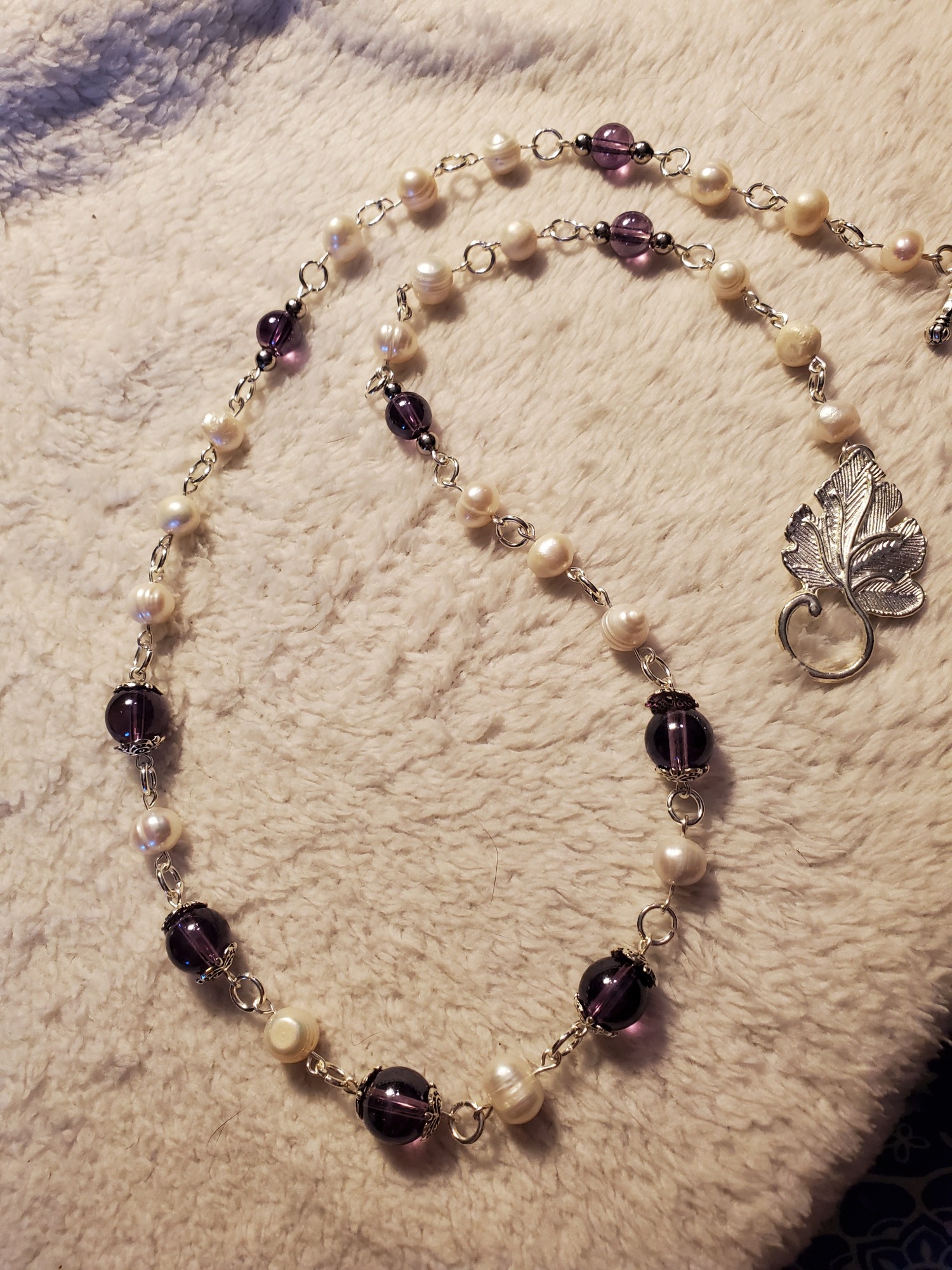 Midnite Selkie  Amethyst Pearl Necklace