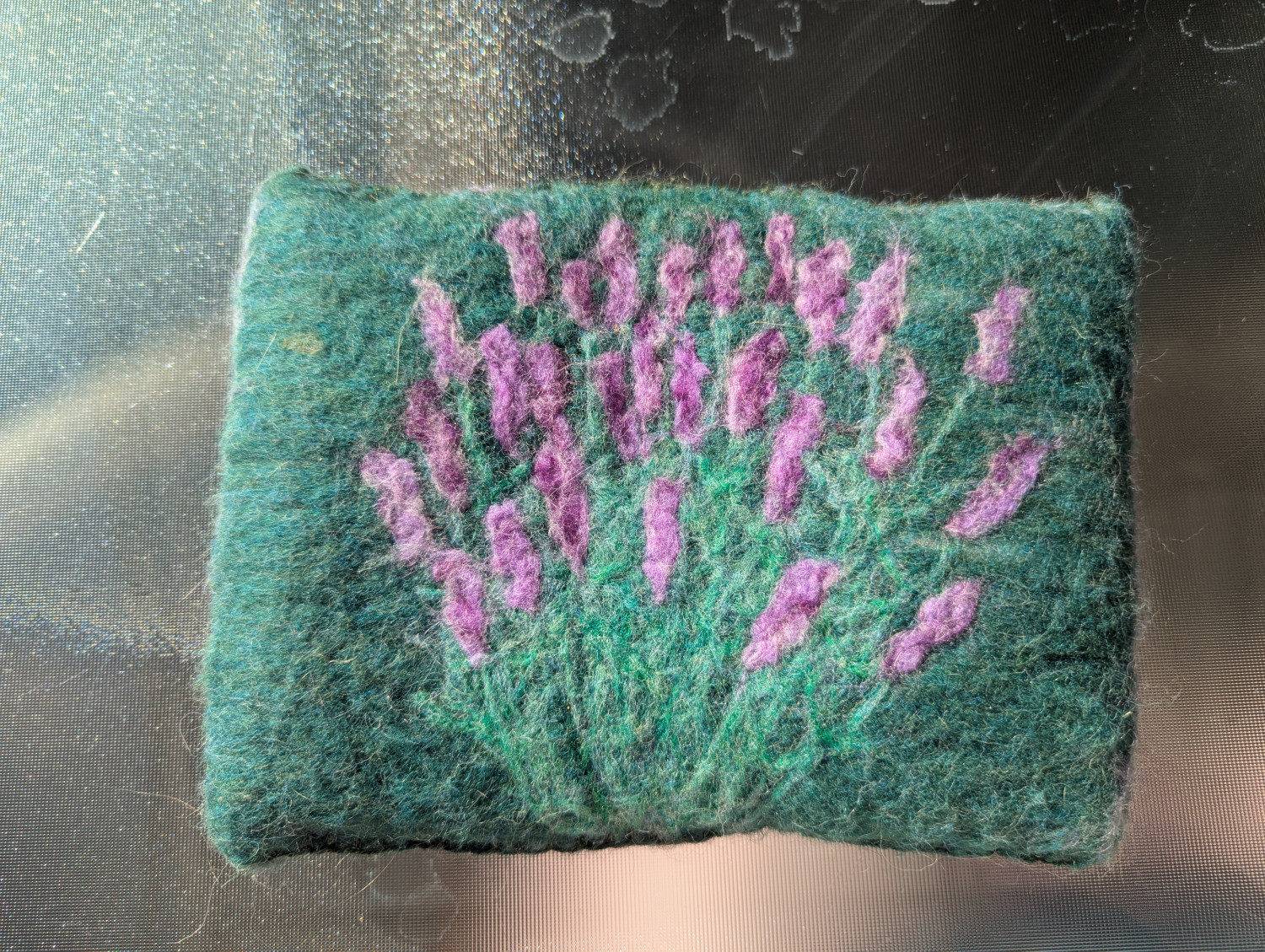 Lavender Grippy Felted Wool Hot Pad