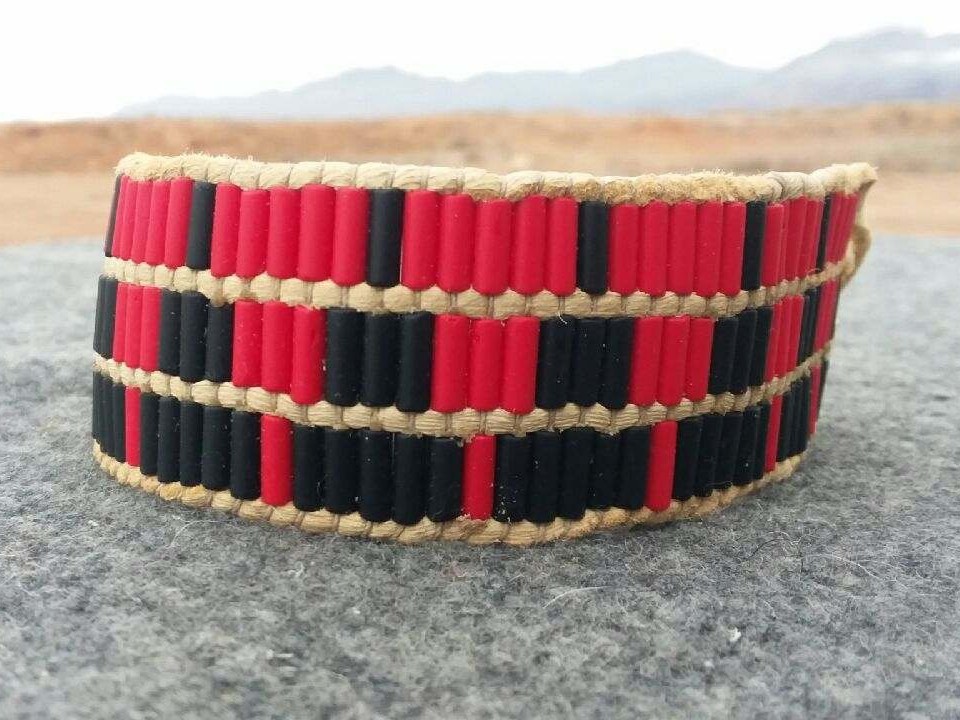 Handmade wampum cuff bracelet