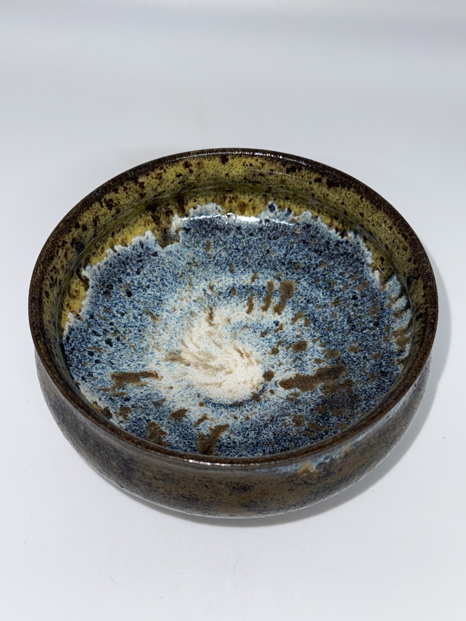 Brown and Blue Oil spot Bowl
