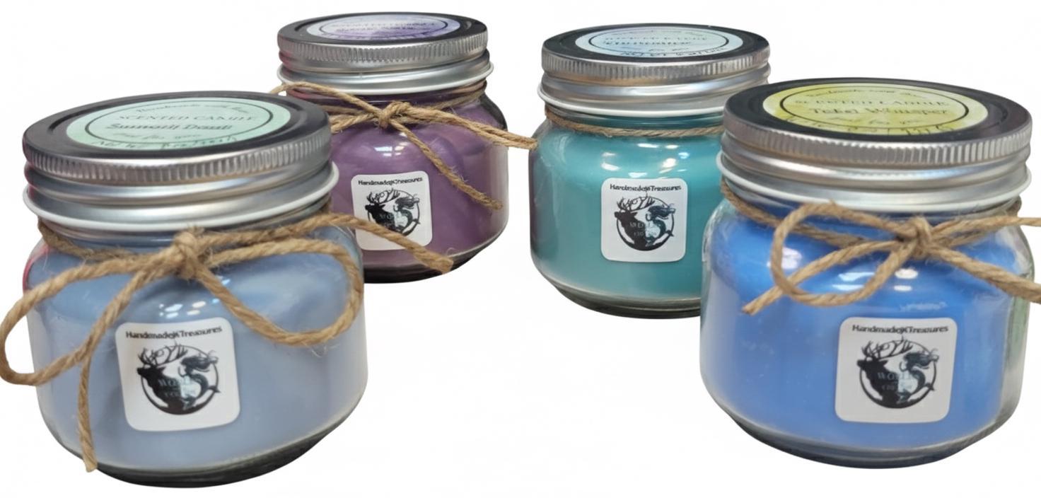 8 oz Glass Mason Jar Vegan Soy Wax Candle