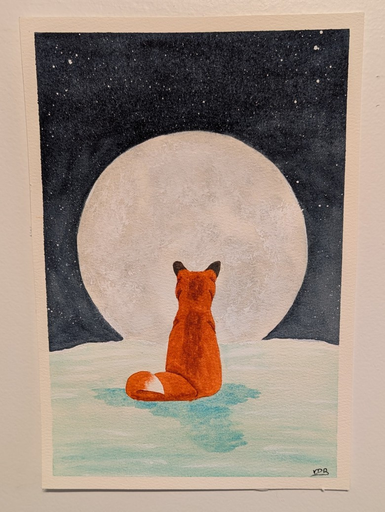 "Winter Fox" Watercolor Painting