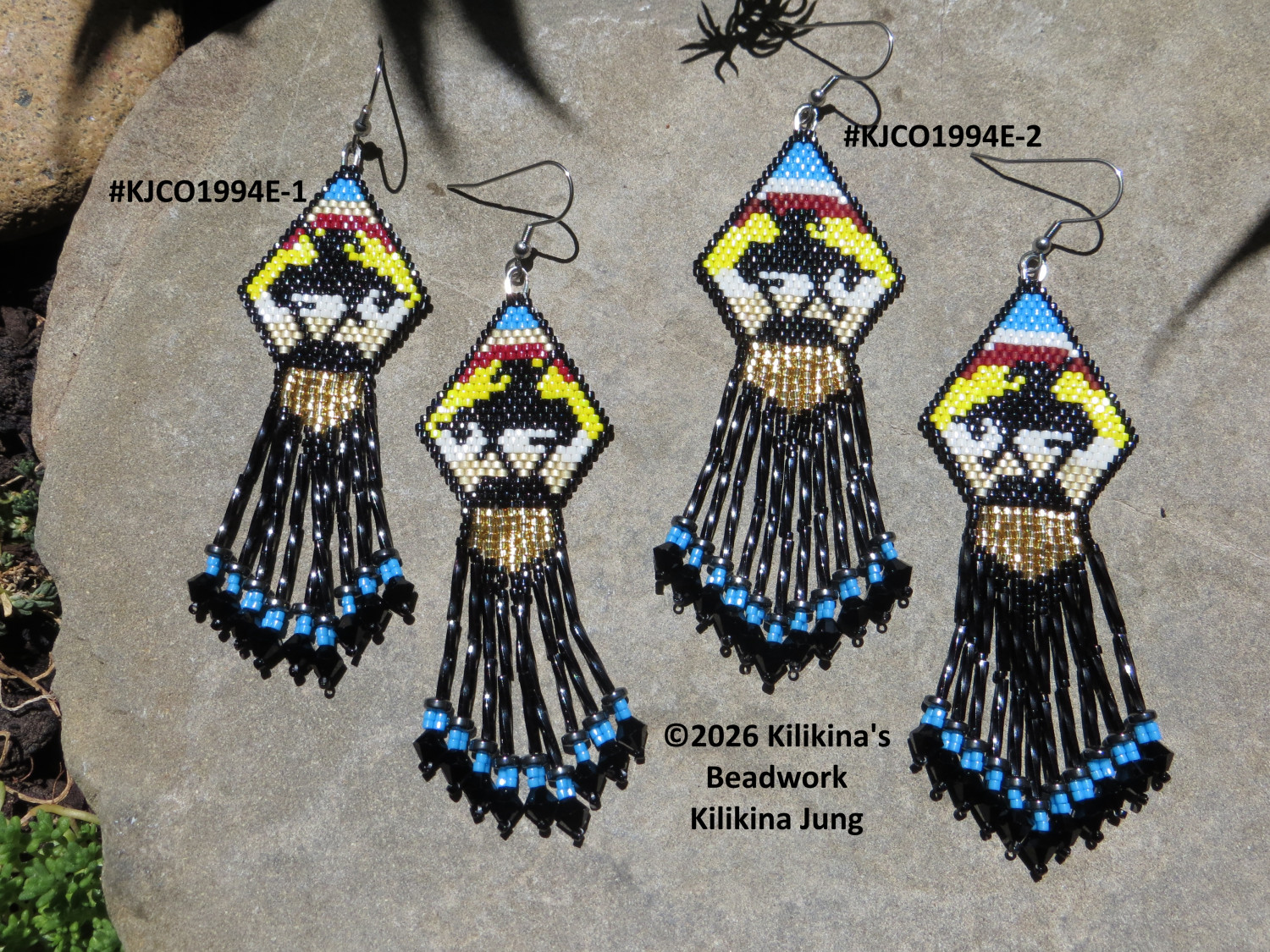 End Of The Trail Beaded Earrings - Beaded End of The Trail Earrings - Seed Bead Earrings made by Kilikina