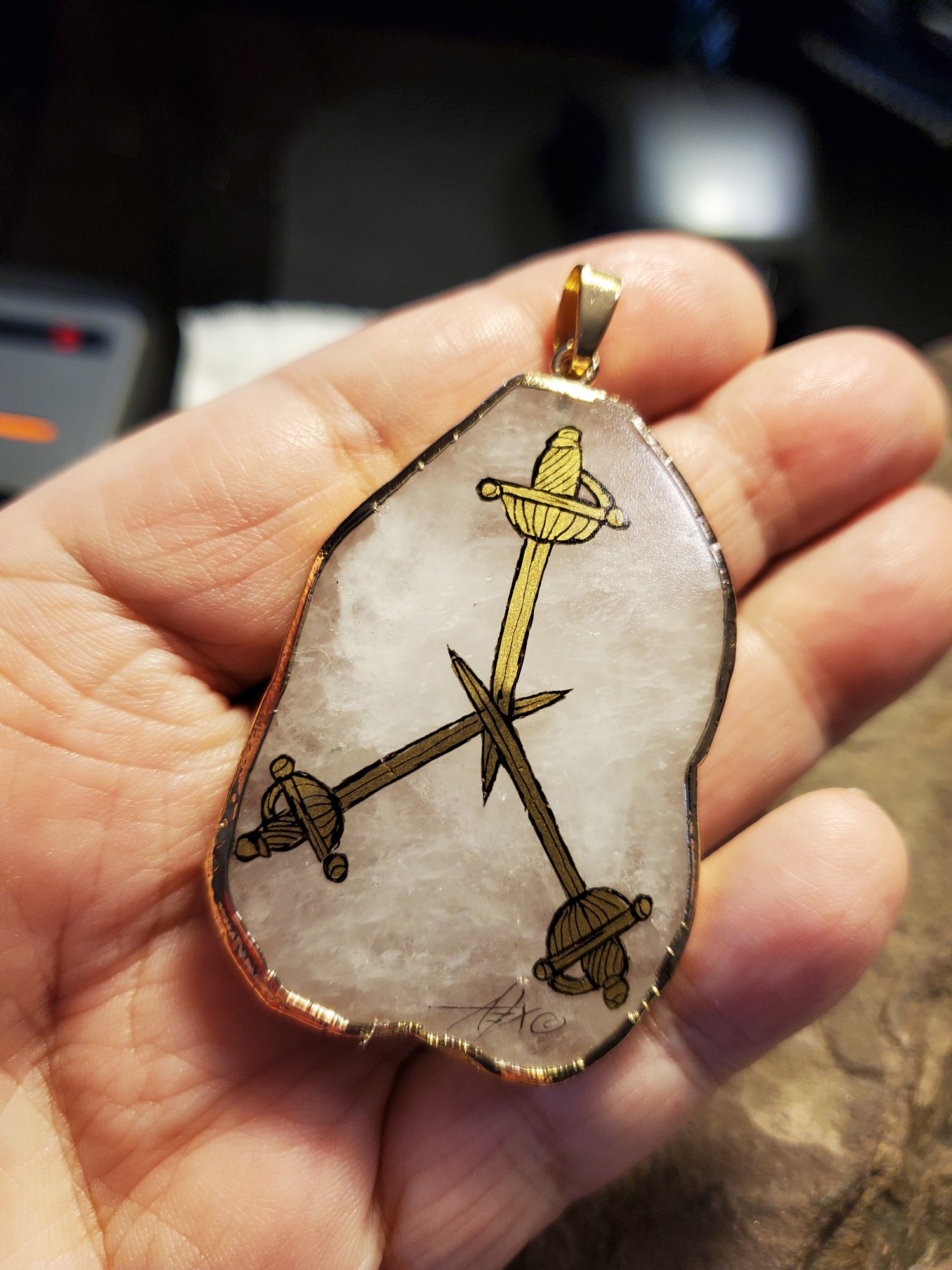 MoD Rock Crystal 14k gold Pendant