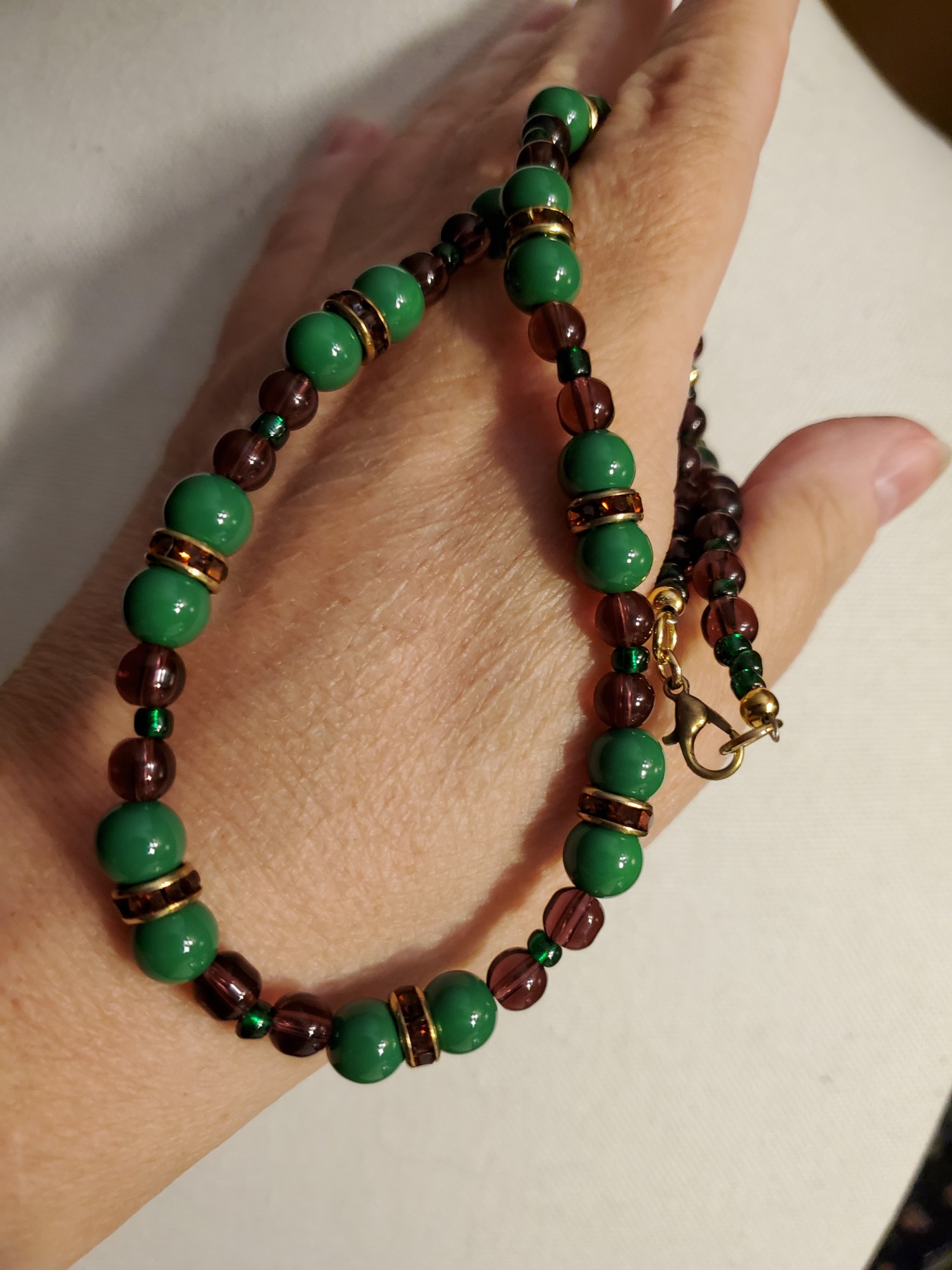 Peacock Ceramic and Agate Necklace