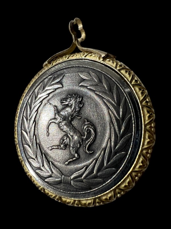 Laurel-Horse Peerage Medallion - Inset Nickel-silver size M