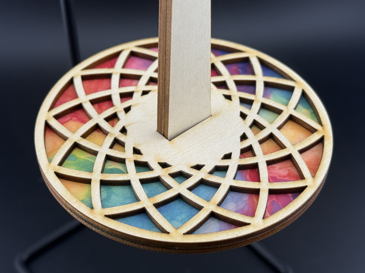 Wooden Wrist Yarn Holder | Rainbow & SCA Engraved Designs | Knitting & Crochet Tool | Handmade Birch Fiber Tool