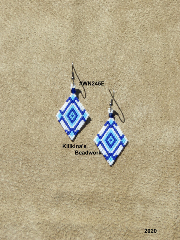 Native American Style Beaded Earrings - Beaded Earrings - Navajo Rug Earrings - Made by Kilikina