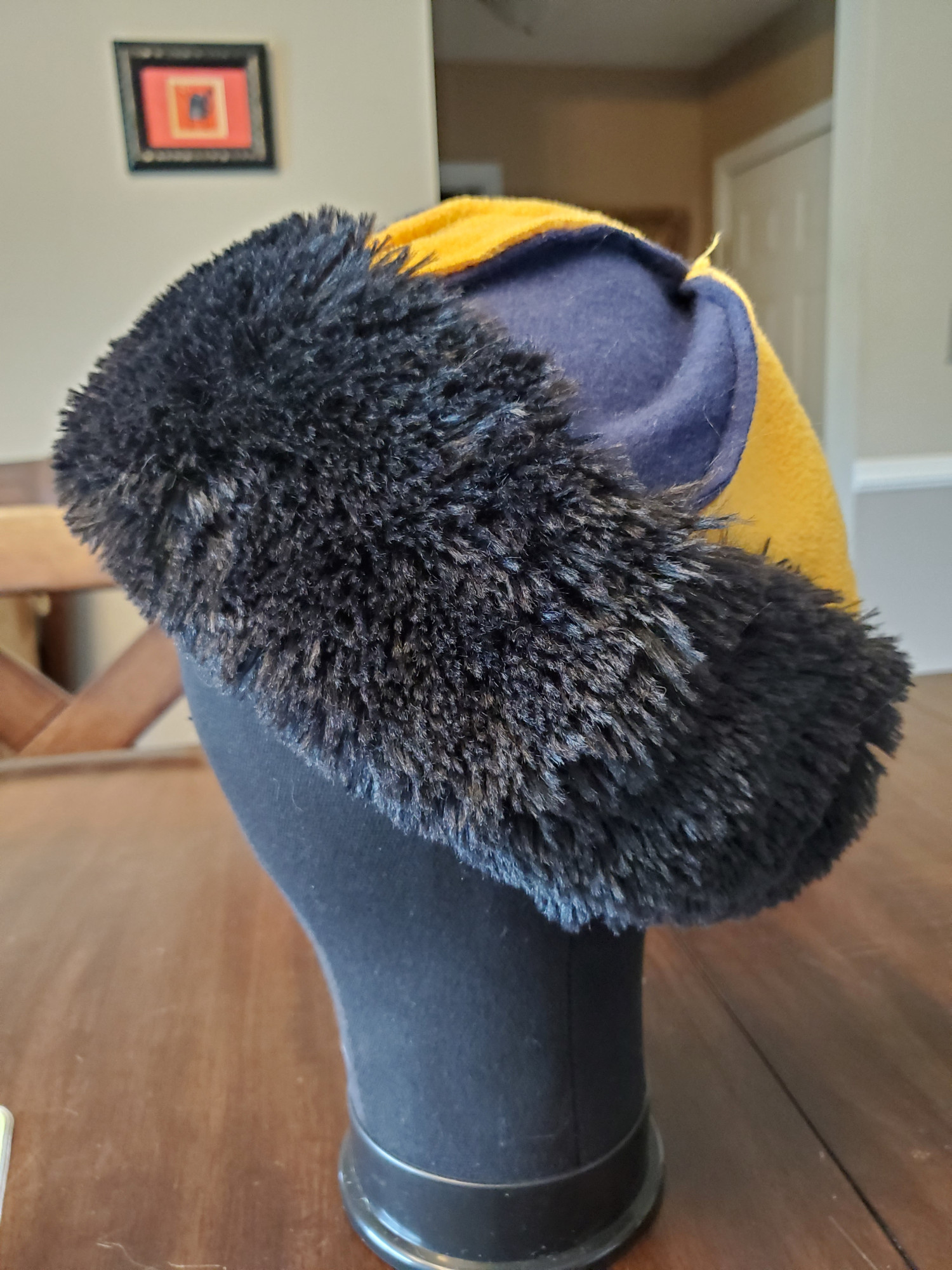 Viking Birka Hat Dark Blue Gold Polar Fleece L