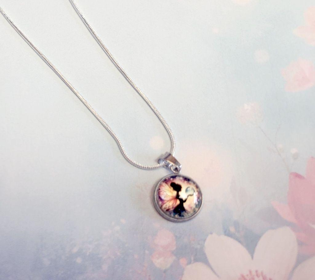 Hand crafted Fairy pendant necklace on 925 Sterling Silver chain
