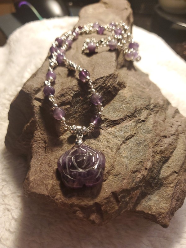 Amethyst Rose Necklace