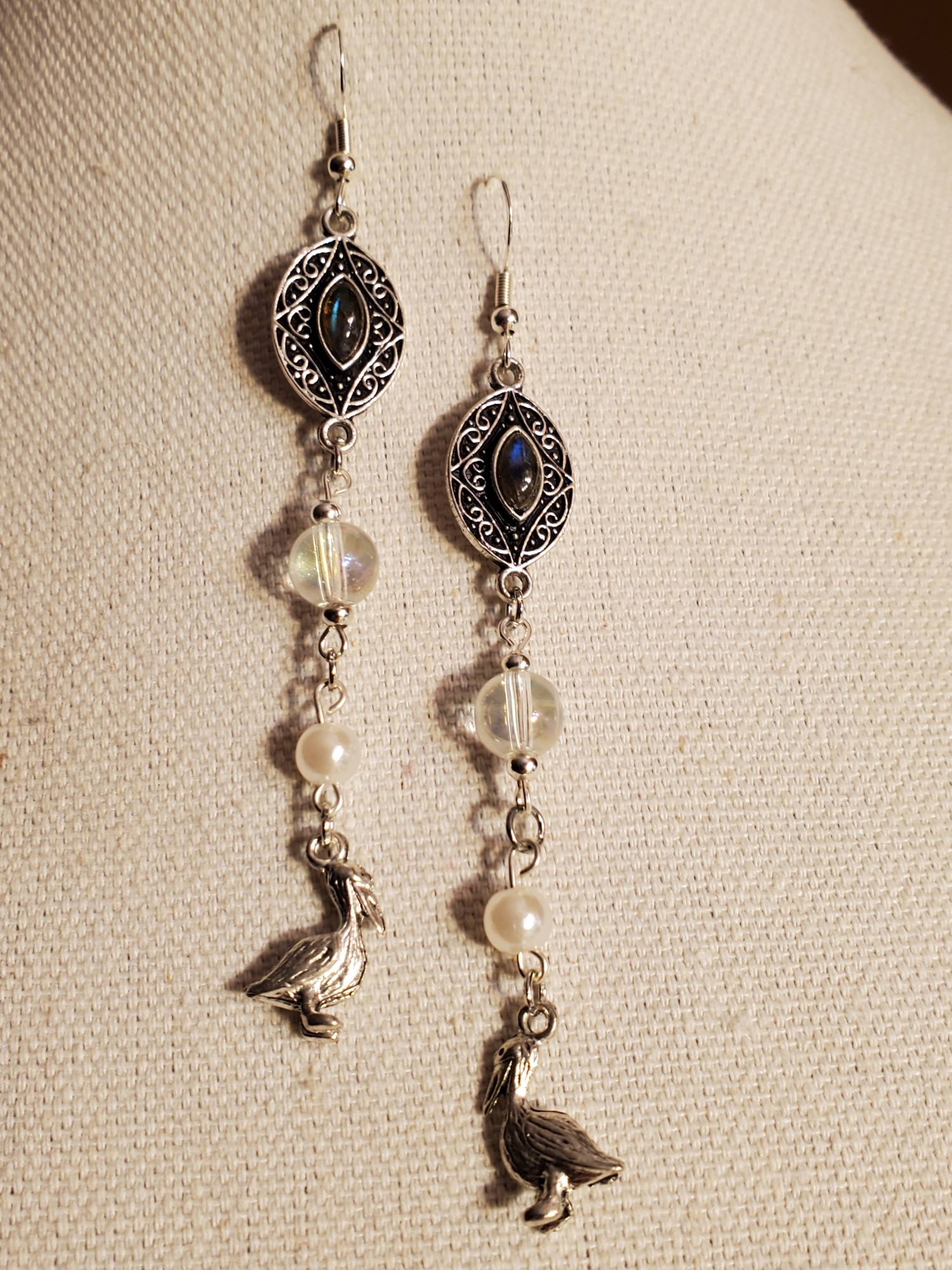 Pelican Labradorite Sterling Earrings