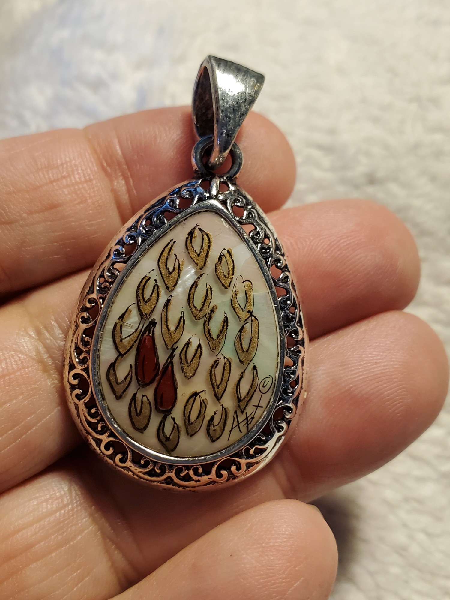 Stealth Pelican Abalone Sterling Pendant