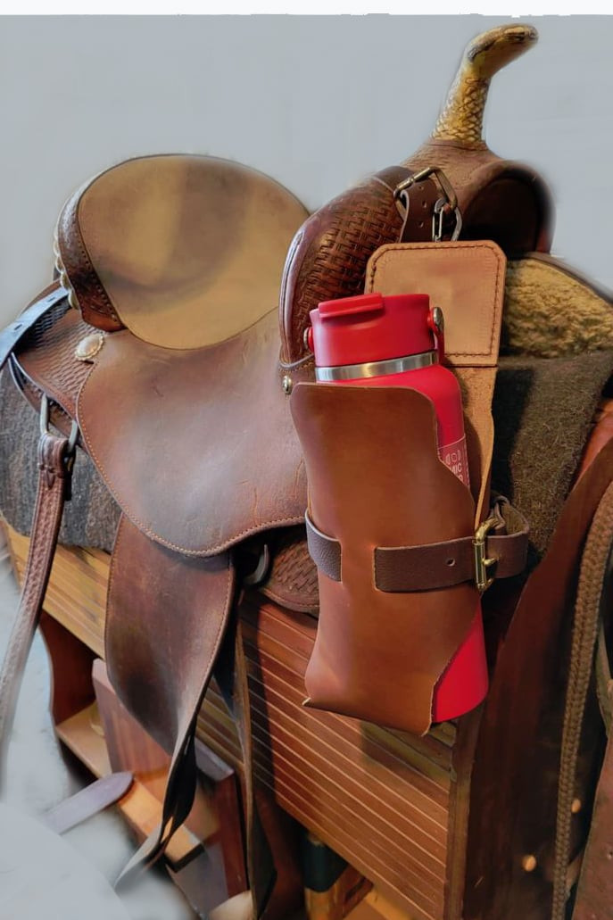 Equestrian Leather Water Bottle Holder