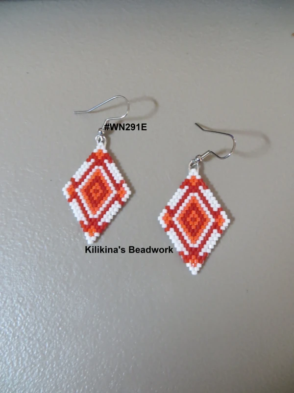 Native American Style Beaded Earrings - Navajo Rug Earrings - Made by Kilikina