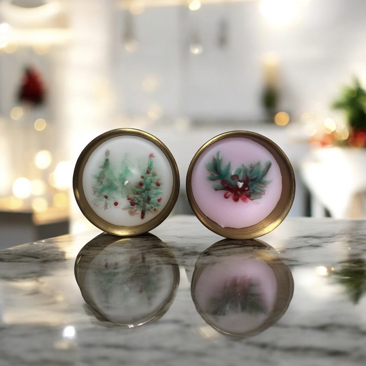 LunarisLuxe Art-Inspired Christmas Candles