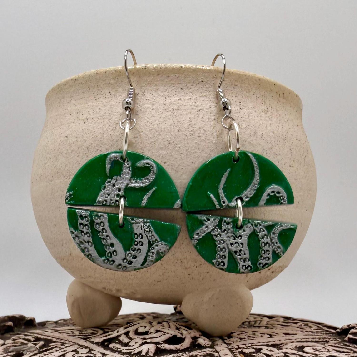 Handmade Polymer Clay Earrings Tentacles The Sleeper's Reach