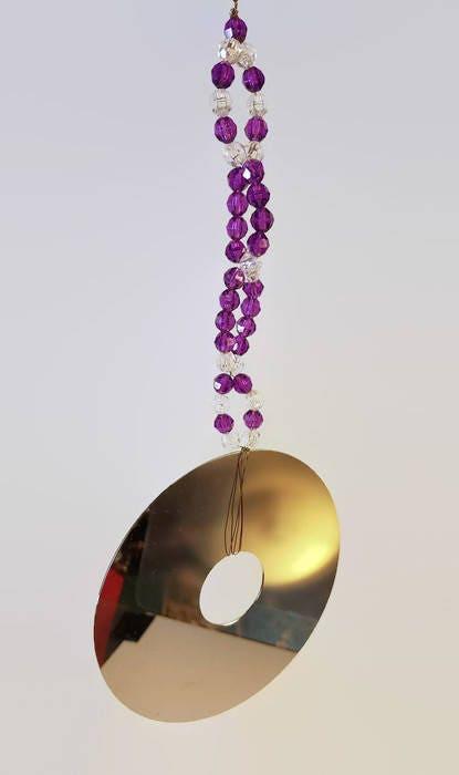 Computer hard drive platter suncatcher