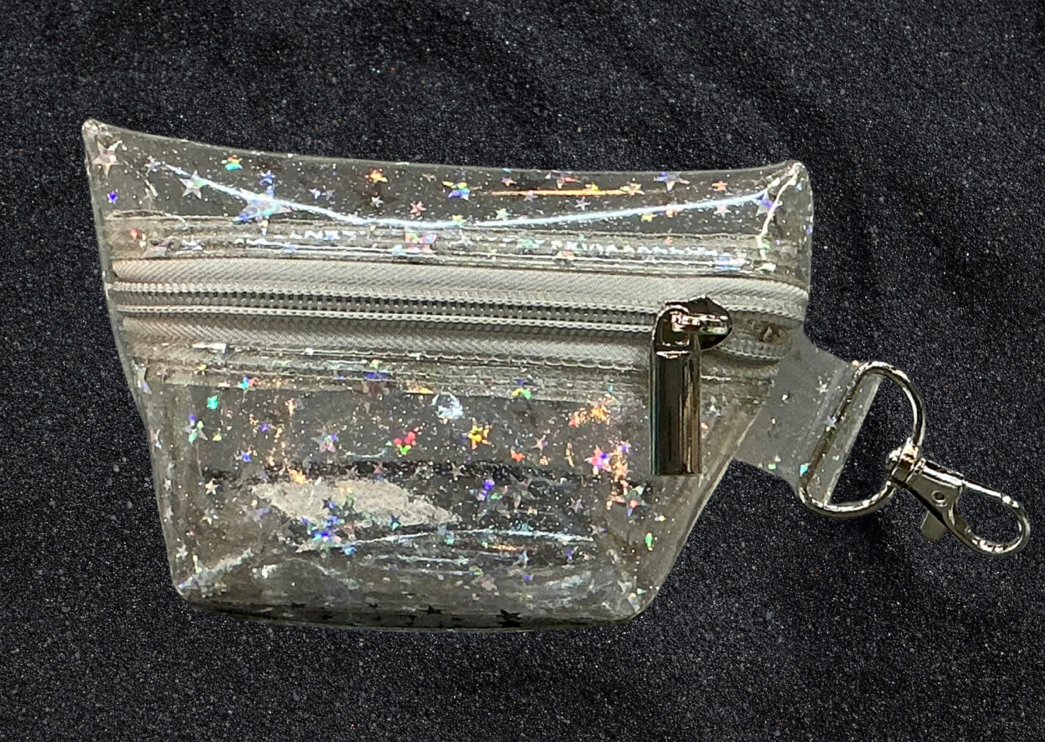 Holographic Clear Star Glitter Mini Pouch | Small Clear Cosmetic Bag | Keychain Coin Purse | Gift