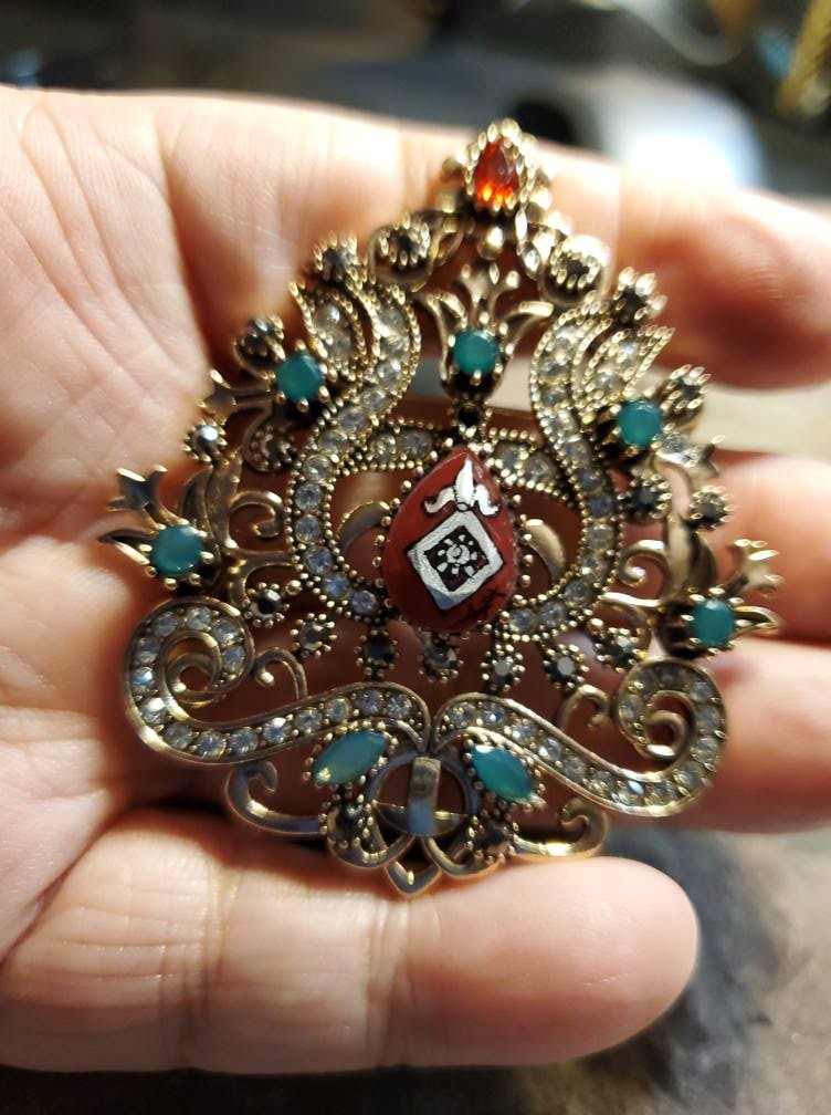 Order of the Mark Turkish Style Statement Brooch Red