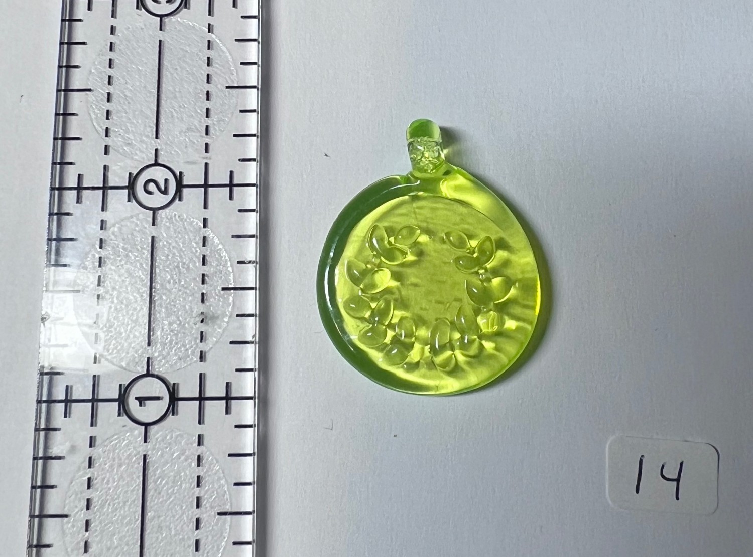 Uranium Glass Laurel Pendant