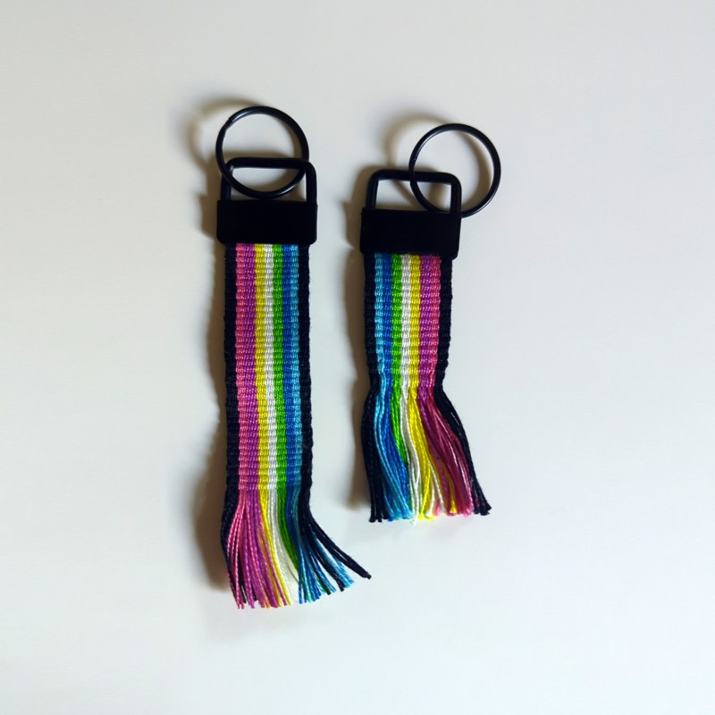 Handwoven Queer Pride Keychain